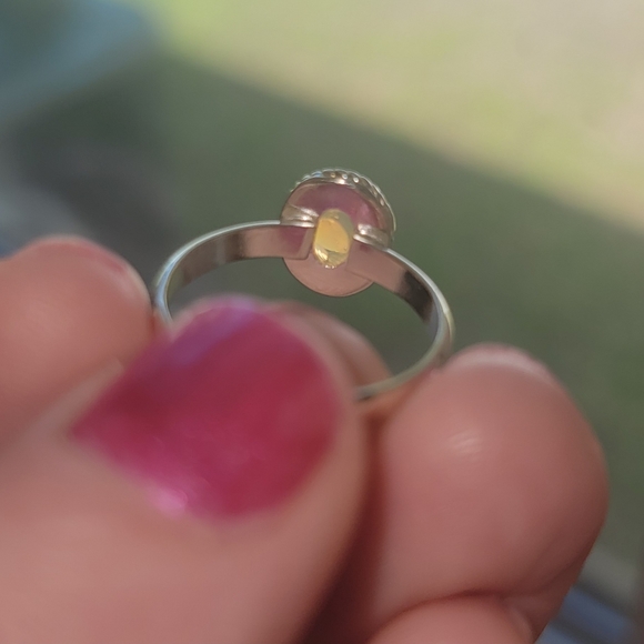 Fire Opal Sterling Silver Ring Size 6 - Picture 8 of 8